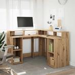 vidaXL Bureau met LED-verlichting 130x130x91 cm hout, Huis en Inrichting, Verzenden, Nieuw