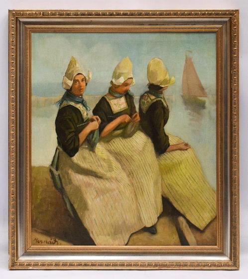 Kornel Hernadi- Herzel (1858-1910) - Drie dames in, Antiek en Kunst, Kunst | Schilderijen | Klassiek