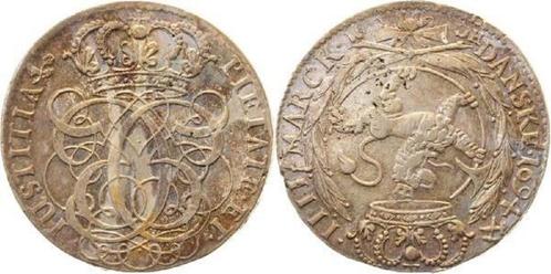 4 Mark 1694 Christian V Norwegen Dansk Ef/unc Christian V..., Postzegels en Munten, Munten | Europa | Niet-Euromunten, België