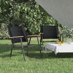 vidaXL Campingstoelen 2 st 54x55x78 cm oxford stof zwart, Tuin en Terras, Verzenden, Nieuw