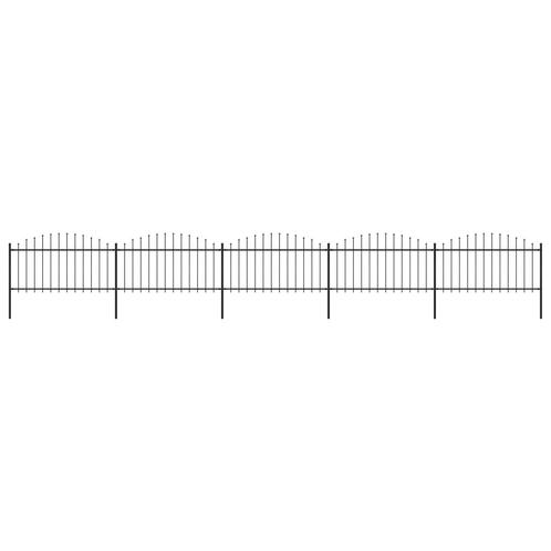 vidaXL Tuinhek met speren bovenkant (1,25-1,5)x8,5 m staal, Tuin en Terras, Tuinhekken en Hekwerk, Nieuw, Verzenden