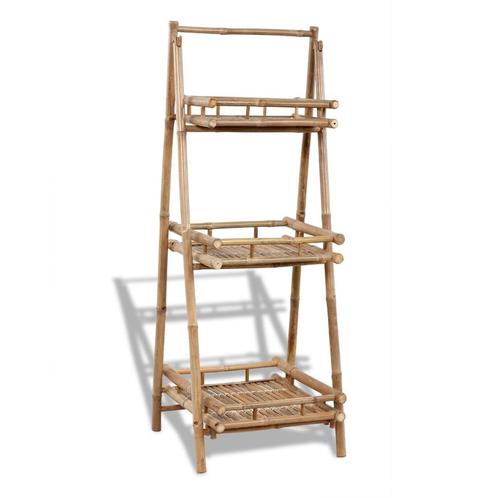 vidaXL Plantenrek 3-laags inklapbaar bamboe, Tuin en Terras, Bloembakken en Plantenbakken, Nieuw, Verzenden