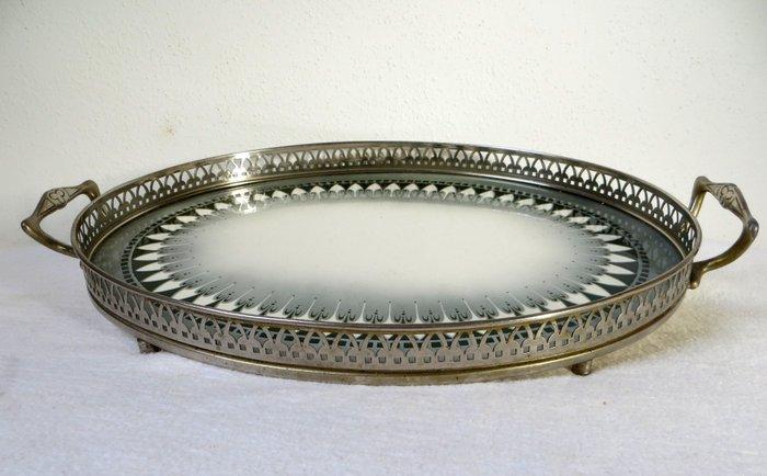 Dienblad - porselein metaal - art deco, Antiek en Kunst, Curiosa en Brocante