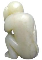 Chinees jadebeeld van een aap - Nefriet Jade - China - 20e, Antiek en Kunst