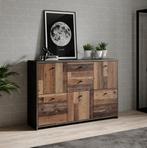 Dressoir - Old wood / Grijs - 113x29x77 - Kast industrieel, Huis en Inrichting, Kasten | Dressoirs, Nieuw, 25 tot 50 cm, 100 tot 150 cm