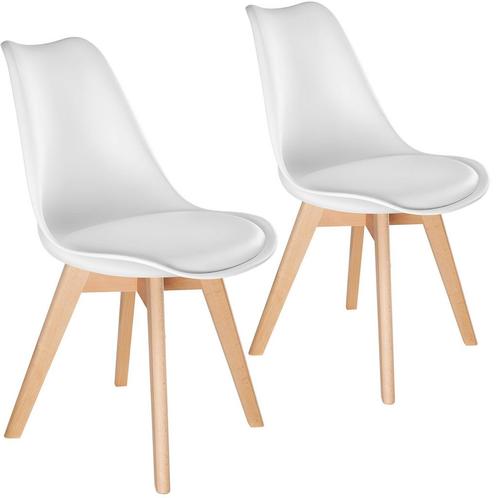 tectake eetkamerstoelen Friederike - wit/wit, Set van 2, Huis en Inrichting, Stoelen, Verzenden