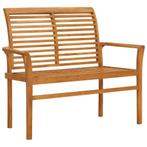 vidaXL Tuinbank 112 cm massief teakhout, Tuin en Terras, Verzenden, Nieuw