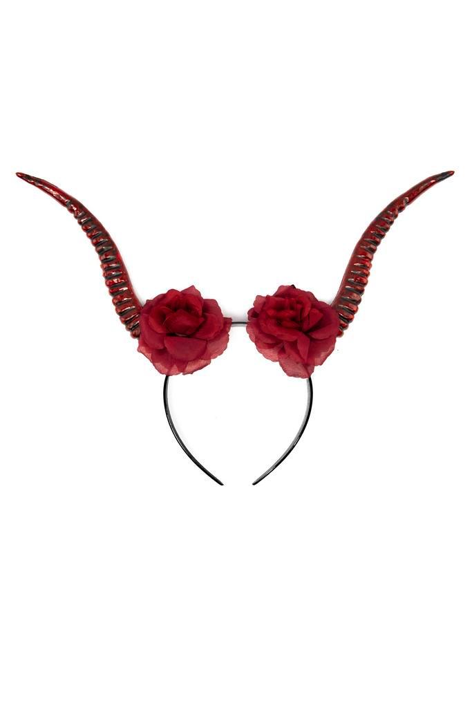 Haarband Hoorns Rode Rozen Rood Duivel Bloemen Diadeem Bloed, Kleding | Dames, Carnavalskleding en Feestkleding, Nieuw, Ophalen of Verzenden