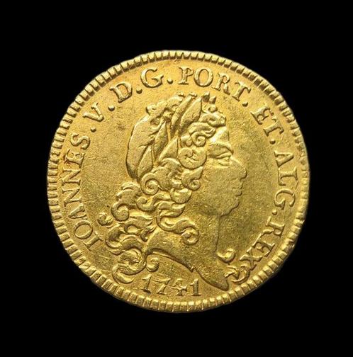 Portugal. D. João V (1706-1750). Meia Peça (3.200 Reis) 1741, Postzegels en Munten, Munten | Europa | Niet-Euromunten