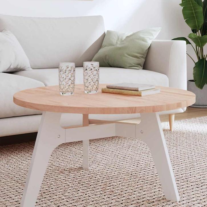 vidaXL Tafelblad rond Ø80x2,5 cm massief beukenhout, Huis en Inrichting, Tafelonderdelen, Nieuw, Verzenden