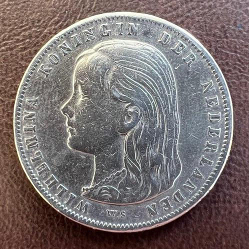 Pays-Bas. Wilhelmina. 1 Gulden 1896, Postzegels en Munten, Munten | Nederland