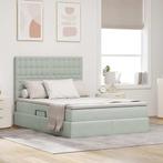 vidaXL Opslag bed met matras Lichtgrijs 140 x 200 cm Fluweel, Huis en Inrichting, Verzenden, Nieuw