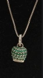 Zonder minimumprijs - Halsketting Zilver Smaragd - ketting, Nieuw