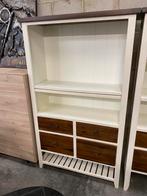 Bergkast, landelijk wit + smoke brown (nieuw, outlet)