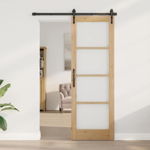 vidaXL Binnendeur met Glas Bruin 73.5 x 211 cm, Doe-het-zelf en Bouw, Deuren en Vliegenramen, Nieuw, Verzenden
