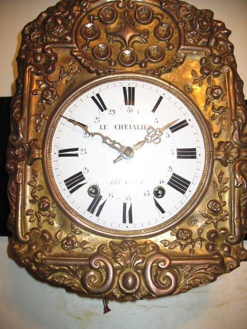 Horloge comtoise -  Antique Fer, Laiton - 1900-1910, Antiek en Kunst, Antiek | Klokken