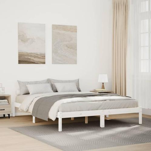 vidaXL Bedframe extra lang zonder matras grenenhout wit, Huis en Inrichting, Slaapkamer | Bedden, Nieuw, Verzenden