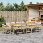 vidaXL 15-delige Tuinset met kussens poly rattan beige, Tuin en Terras, Verzenden, Nieuw, Tuinset