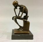 Sculpture, De Denker als skelet - 15 cm - Bronze, Antiek en Kunst