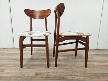 Chaise de salle à manger - Teck, Textile - Deux chaises