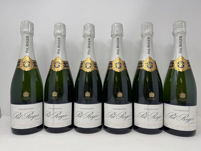 Pol Roger, Champagne Brut Réserve - Champagne Brut - 6, Verzamelen, Wijnen