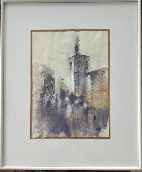 Vicente Colom (1941) - Plaza de la Virgen de Valencia, Antiek en Kunst, Kunst | Schilderijen | Klassiek