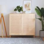 vidaXL Kastdeuren met lamellen 2 st 99,3x59,4 cm massief, Doe-het-zelf en Bouw, Verzenden, Nieuw