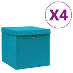 vidaXL Opbergboxen met deksel 4 st 28x28x28 cm babyblauw, Verzenden, Nieuw