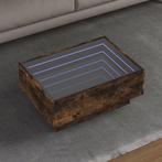 vidaXL Salontafel met LED 70x50x30 cm bewerkt hout gerookt, Huis en Inrichting, Tafels | Salontafels, Verzenden, Nieuw