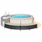 vidaXL Hottub-bankjes met kussens 2 st poly rattan zwart, Tuin en Terras, Zwembaden, Verzenden, Nieuw
