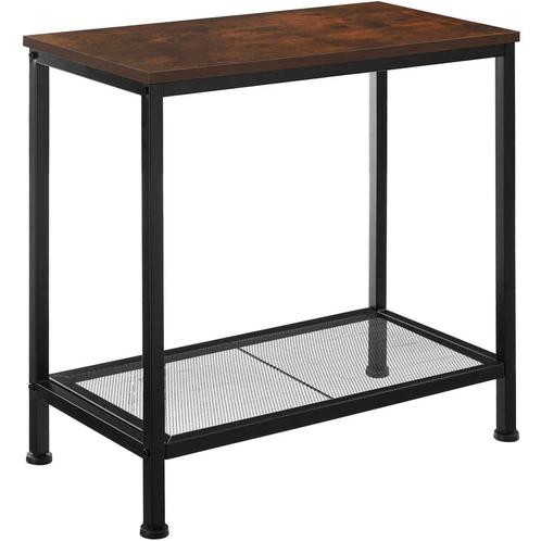 Bijzettafel Filton 60x30,5x60,5cm - Industrieel hout donker,, Maison & Meubles, Tables | Tables d'appoint, Envoi