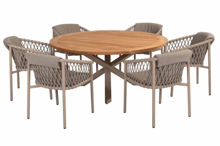 4 Seasons Outdoor Allora tuinset latte met Prado tafel met, Jardin & Terrasse, Ensembles de jardin