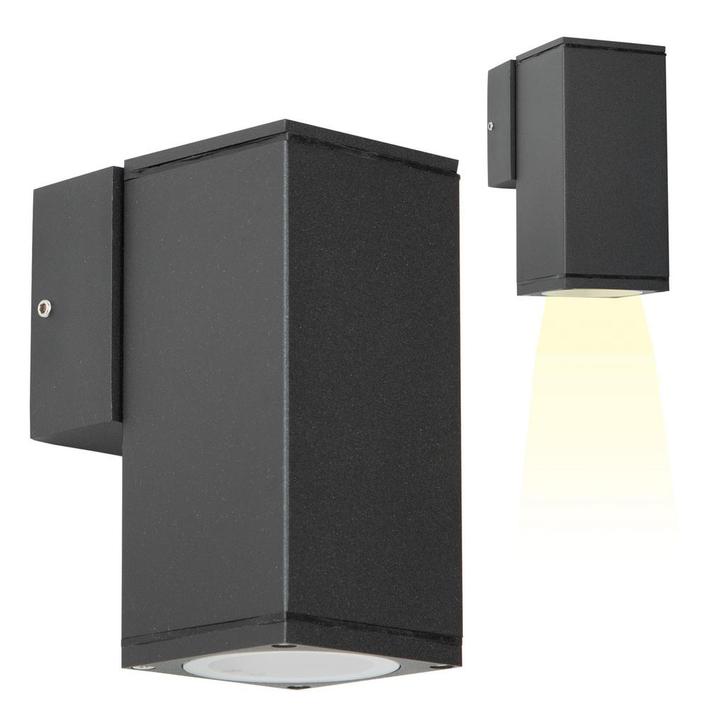Wandverlichting modern Kevin Muurlamp Zwart, Tuin en Terras, Buitenverlichting, Verzenden