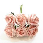 Foam roos princess kleurvast pearl roze 6 cm. bundel