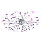 vidaXL Plafondlamp met acryl kristallen bladarmen voor 5xE14, Huis en Inrichting, Lampen | Plafondlampen, Verzenden, Nieuw