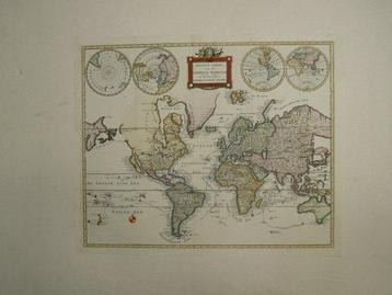 World - continents; Petrus Conradi - Platte kaart van de beschikbaar voor biedingen