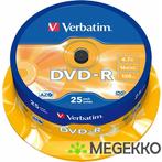 Verbatim DVD-R 16X 25st. Spindle, Computers en Software, Nieuw, Verzenden