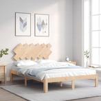 vidaXL Bedframe met hoofdbord massief hout, Huis en Inrichting, Slaapkamer | Bedden, Verzenden, Nieuw