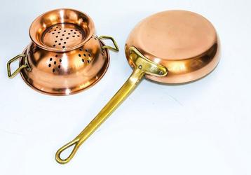 Ensemble de casseroles - Cuivre, Laiton - Passoire / poêle