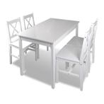 Eethoek Deal! 40% Korting: 5-delige Eetkamer Set Wit - Pe..., Huis en Inrichting, Complete eetkamers, Verzenden, Nieuw, 4 tot 6 stoelen