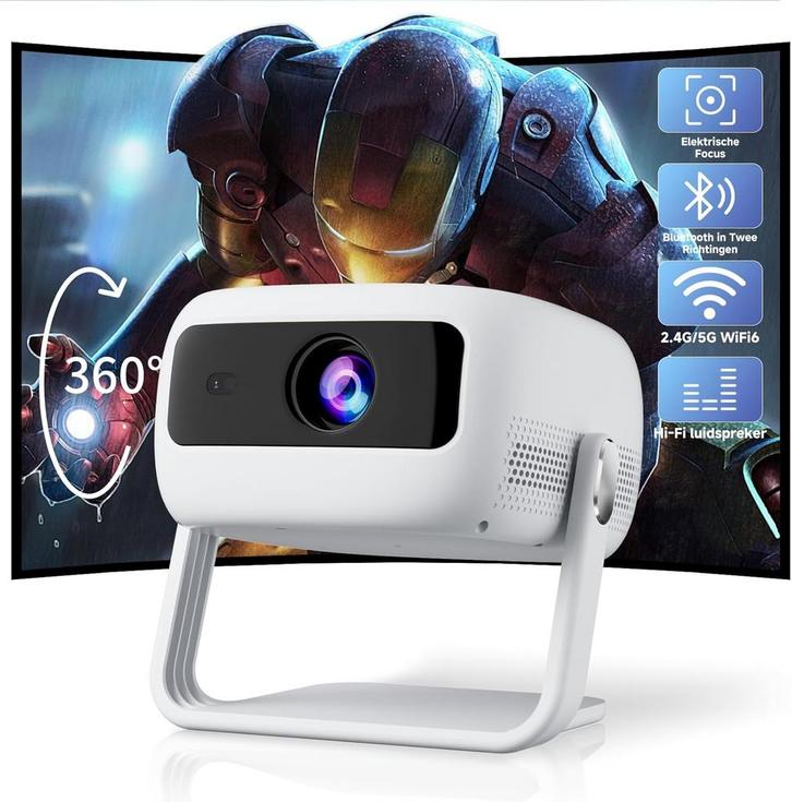 Beamer - Projector - 15000 Lumen - 1080P Full HD - Wit - VIS, Audio, Tv en Foto, Beamers, Nieuw, Verzenden