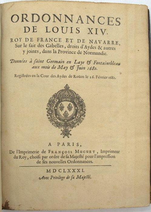 LOUIS XIV, COLBERT - « Ordonnances de Louis XIV. Roy de, Antiek en Kunst, Antiek | Boeken en Manuscripten