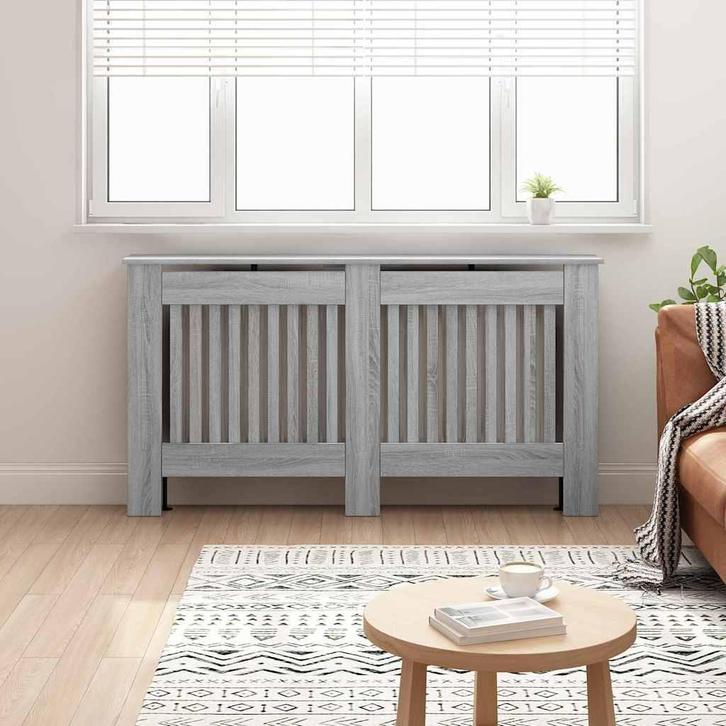 vidaXL Radiator Cover Grijs Sonoma 152 x 19 x 81,5 cm, Doe-het-zelf en Bouw, Verwarming en Radiatoren, Nieuw, Verzenden