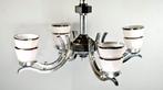 Art Déco - Plafondlamp - metaal, glas, hout