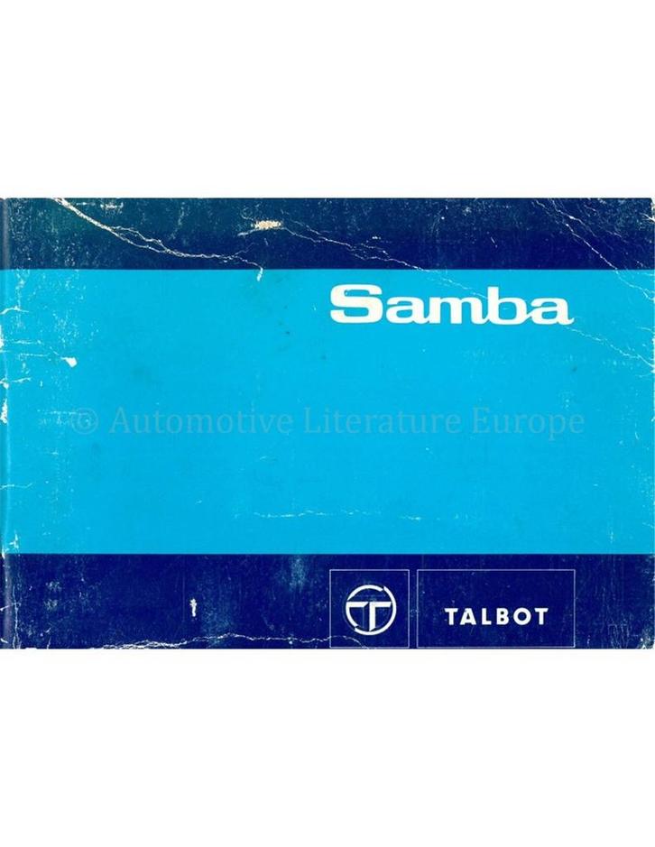 1982 TALBOT SAMBA INSTRUCTIEBOEKJE, Autos : Divers, Modes d'emploi & Notices d'utilisation