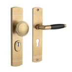 Retro buitendeurbeslag knop/klink PC72 getrommeld messing, Doe-het-zelf en Bouw, Ophalen of Verzenden, Nieuw, Koper of Messing