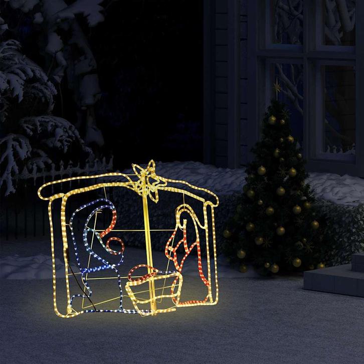 vidaXL Kerstdecoratie kerststal 240 LEDs 116x41x87 cm, Diversen, Kerst, Nieuw, Verzenden