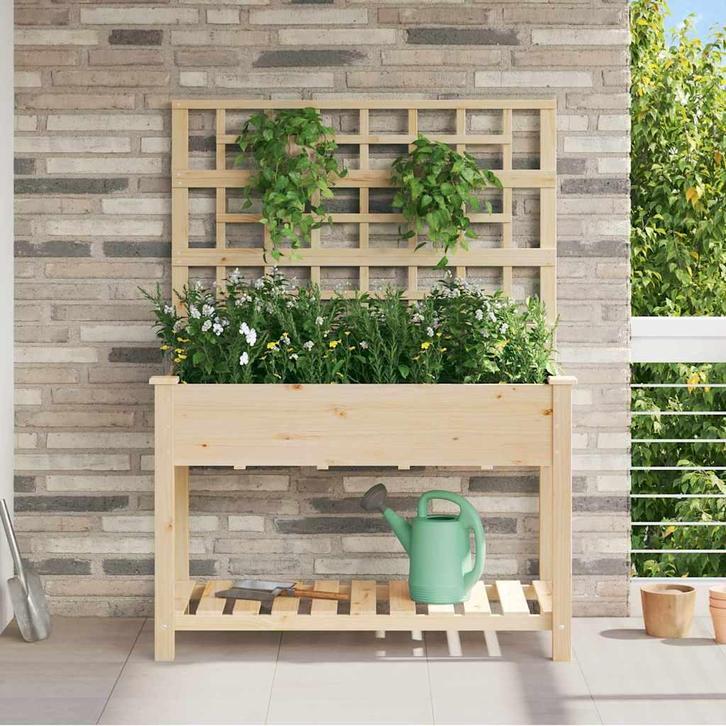 vidaXL Tuin Plantpot Beige 115 x 60,5 x 153 cm Massief, Tuin en Terras, Bloempotten, Nieuw, Verzenden