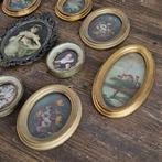 Cadre (11) - Bois, Laiton, Toile - ovales peints à la main