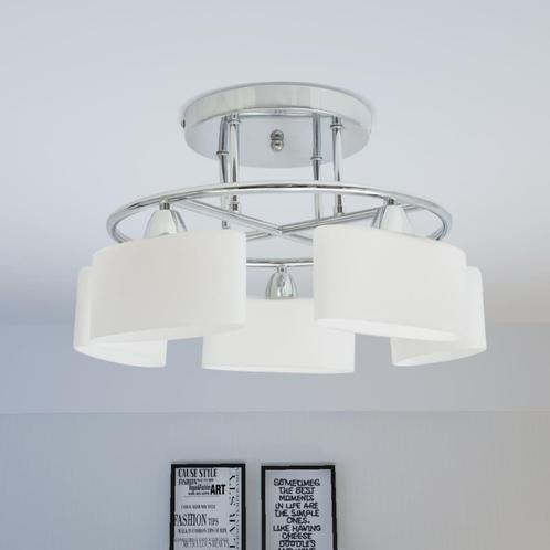vidaXL Plafondlamp met ellipsvormige glazen kappen 5xE14, Huis en Inrichting, Lampen | Plafondlampen, Nieuw, Verzenden